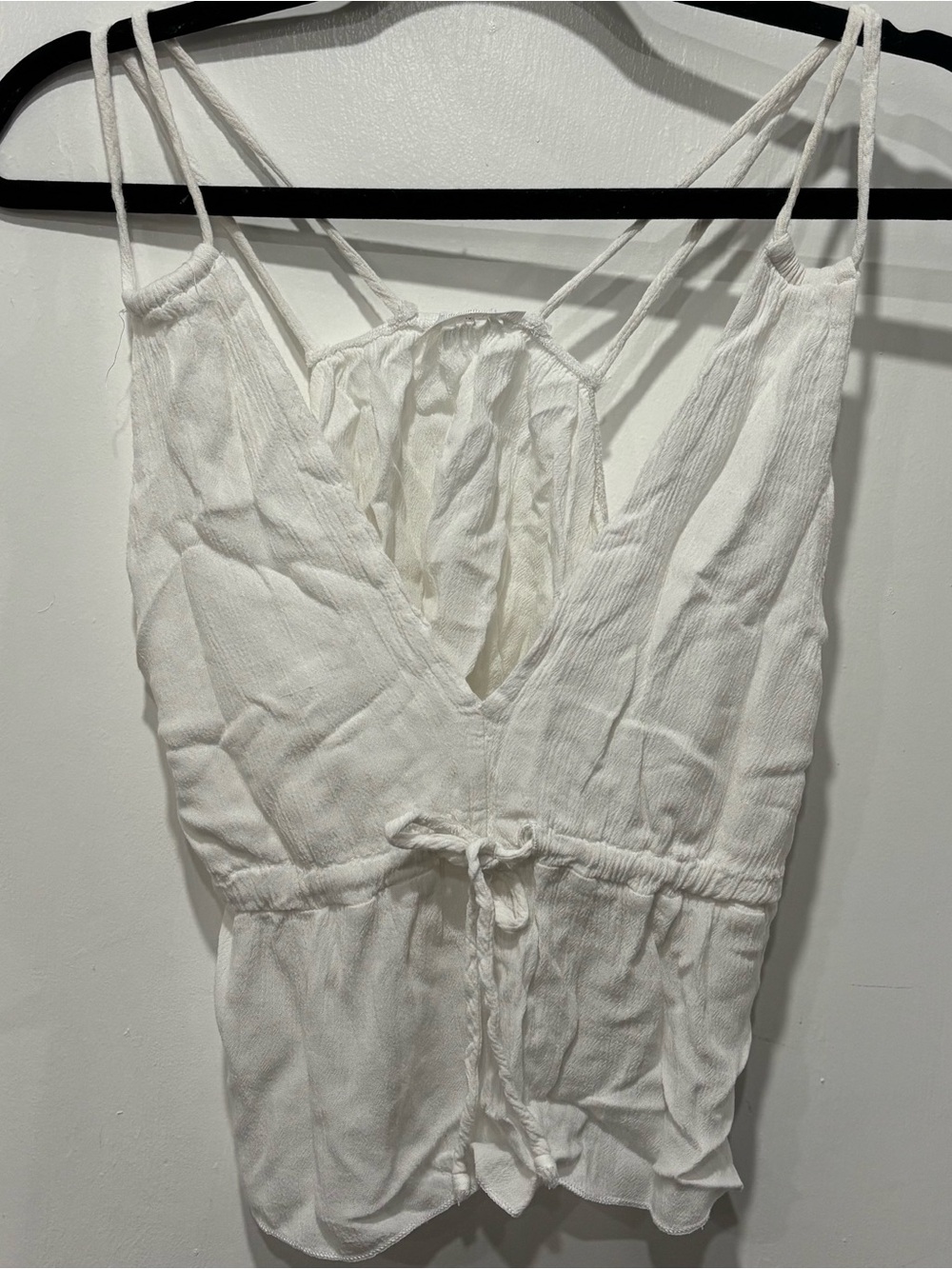 Persaya White Double-Strap V-Neck Tank